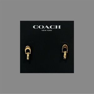 Coach signature C double drop earrings
